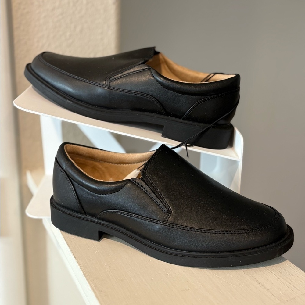 New Kids' Landyn Slip-On Dress Shoes - Cat & Jack Black Big Kid Sz 4